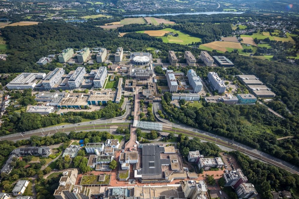 Bochum from the bird's eye view: Campus building of the Ruhr-university in Bochum at Ruhrgebiet in the state North Rhine-Westphalia