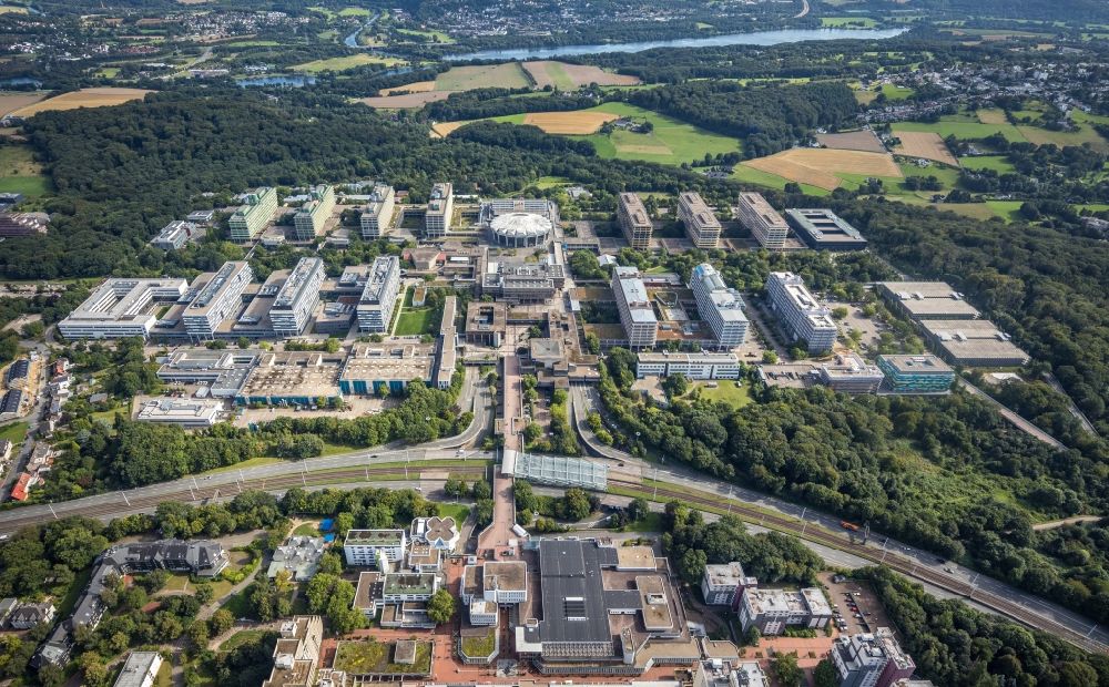 Aerial photograph Bochum - Campus building of the Ruhr-university in Bochum at Ruhrgebiet in the state North Rhine-Westphalia