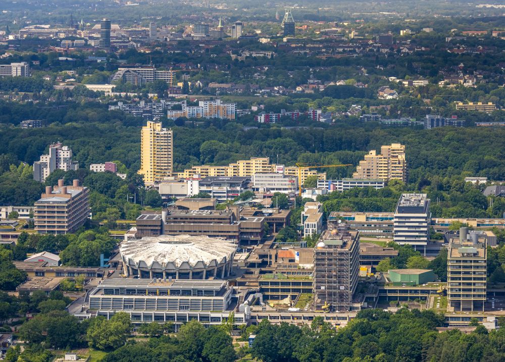 Bochum from above - campus building of the Ruhr-university in Bochum in the state North Rhine-Westphalia