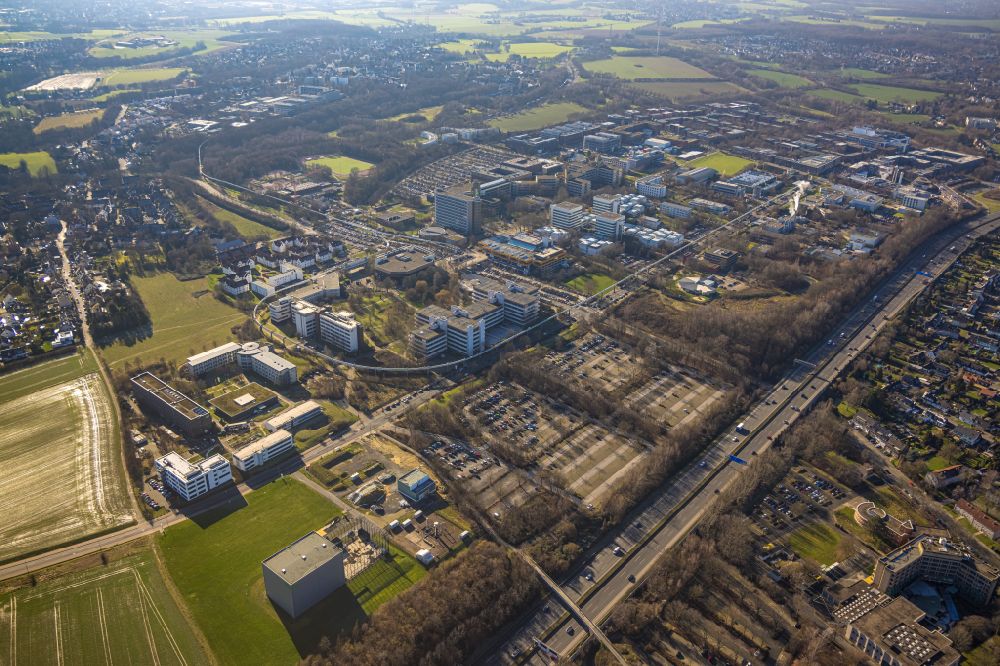 Dortmund from above - campus building of the technical university Dortmund. Campus North student union 2 in Dortmund at Ruhrgebiet in the state North Rhine-Westphalia