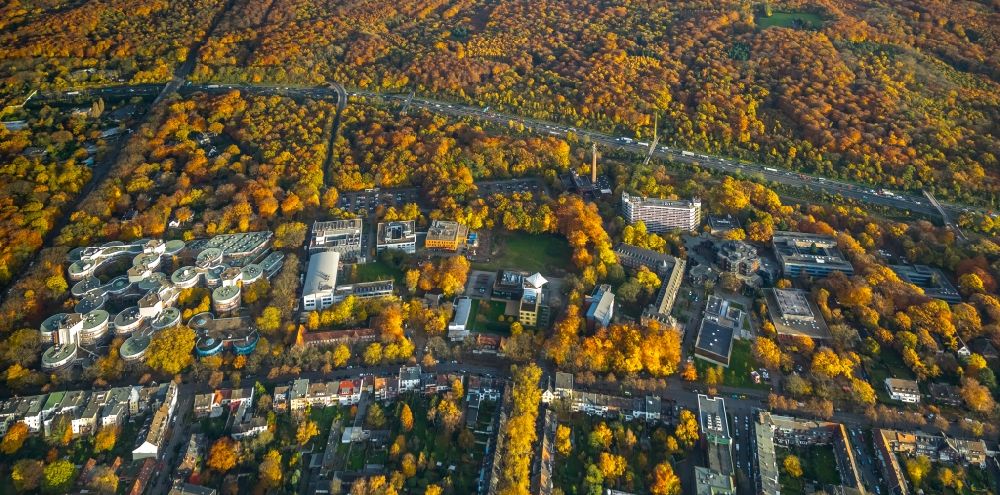 Aerial photograph Duisburg - Campus building of the university in Duisburg in the state North Rhine-Westphalia