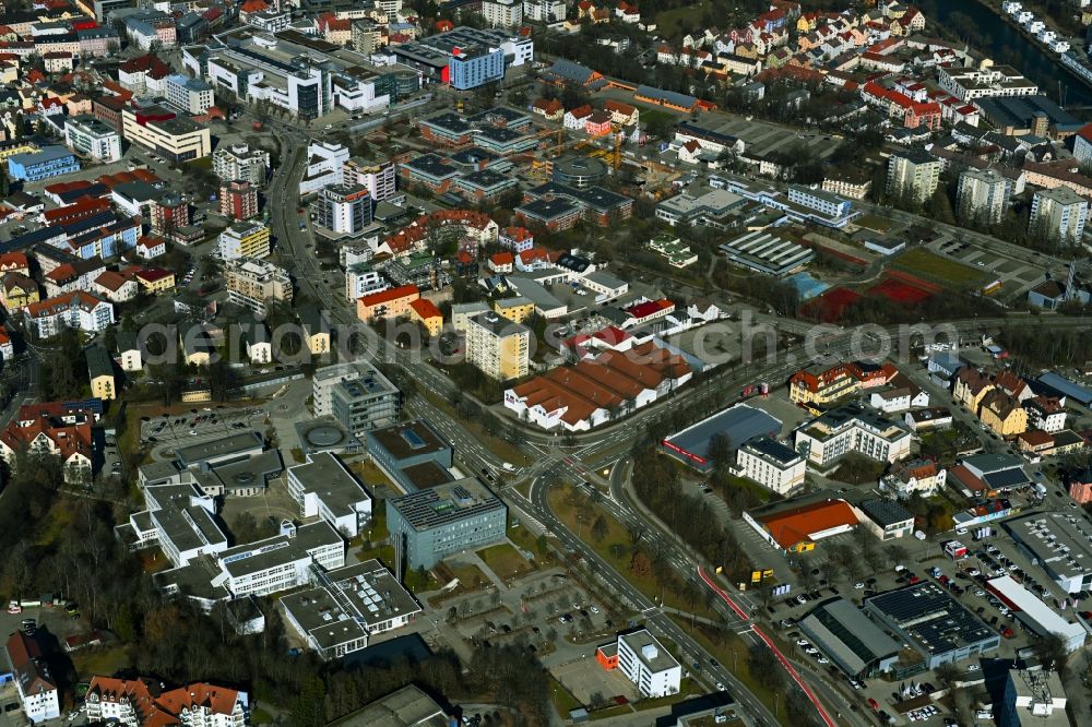 Aerial photograph Kempten (Allgäu) - Campus building of the university Hochschule fuer ongewondte Wissenschaften Kempten in the district Dreifaltigkeit in Kempten (Allgaeu) in the state Bavaria, Germany