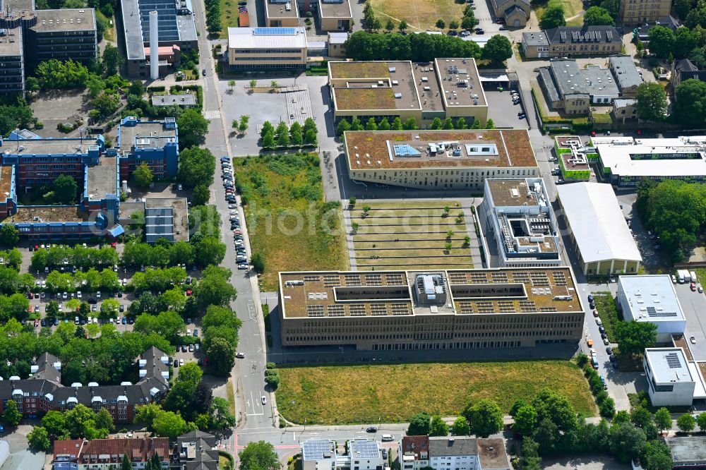 Osnabrück from the bird's eye view: Campus building of the university Hochschule Osnabrueck on street Barbarastrasse in the district Westerberg in Osnabrueck in the state Lower Saxony, Germany