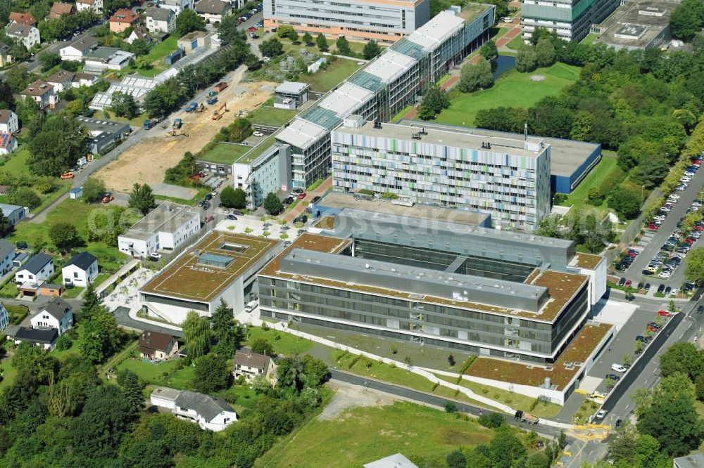 Gießen from above - Campus building of the university of Justus-Liebig-Universitaet Giessen on Heinrich-Buff-Ring in Giessen in the state Hesse, Germany