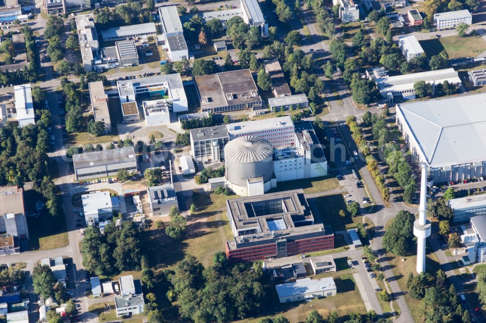 Aerial image Eggenstein-Leopoldshafen - Campus building of the university KIT Karlsruher Institut fuer Technologie on place Hermann-von-Helmholtz-Platz in the district Leopoldshafen in Eggenstein-Leopoldshafen in the state Baden-Wuerttemberg, Germany