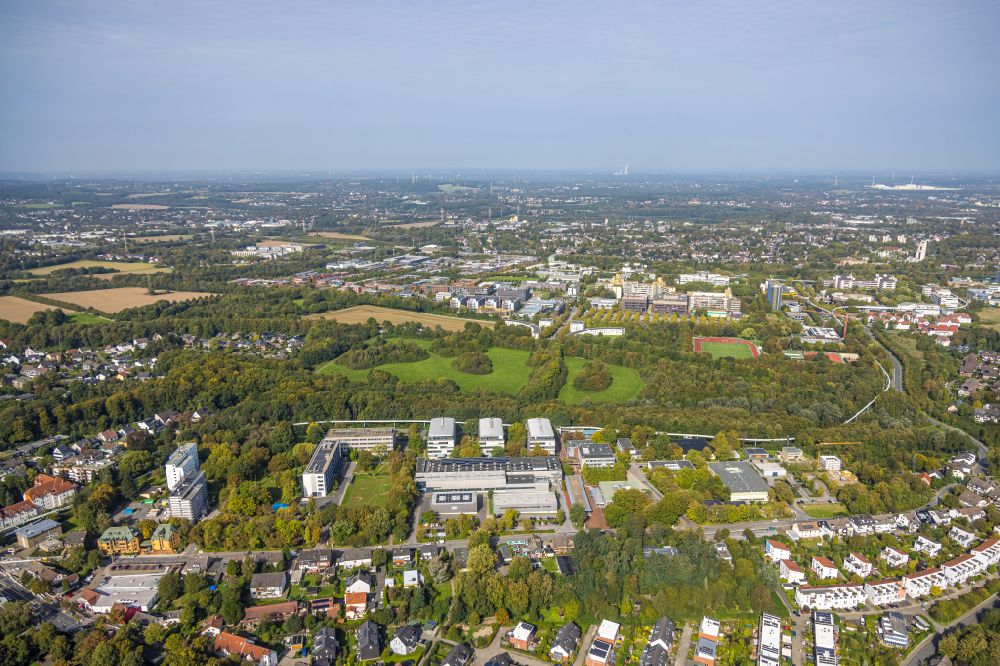 Dortmund from above - Campus building of the university Technische Universitaet Dortmund on Campus Sued along the Baroper Strasse in the district Hombruch in Dortmund at Ruhrgebiet in the state North Rhine-Westphalia, Germany