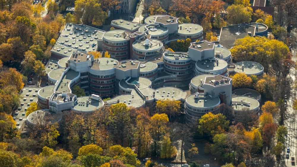 Aerial image Duisburg - Campus building of the university in Duisburg in the state North Rhine-Westphalia