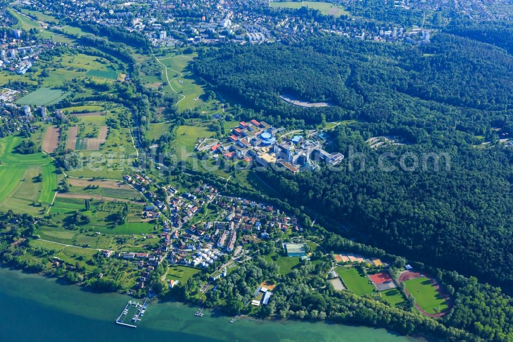 Konstanz from the bird's eye view: Campus building of the university Universitaet Konstanz in the district Egg in Konstanz in the state Baden-Wurttemberg, Germany