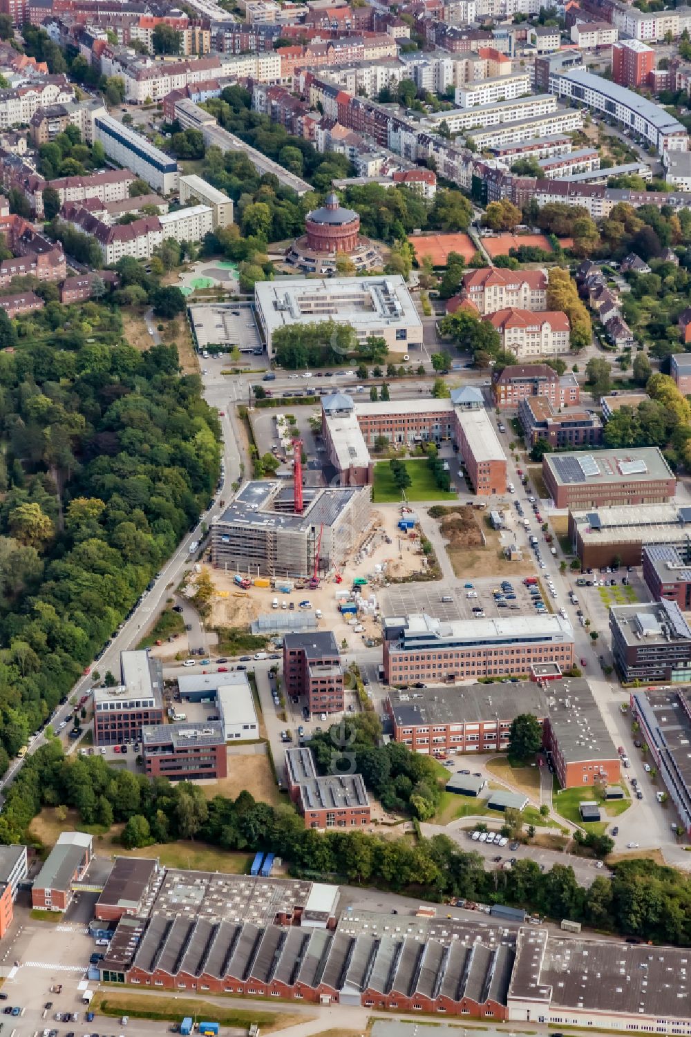Kiel from above - Campus building of the university Science Park in the district Ravensberg in Kiel in the state Schleswig-Holstein, Germany