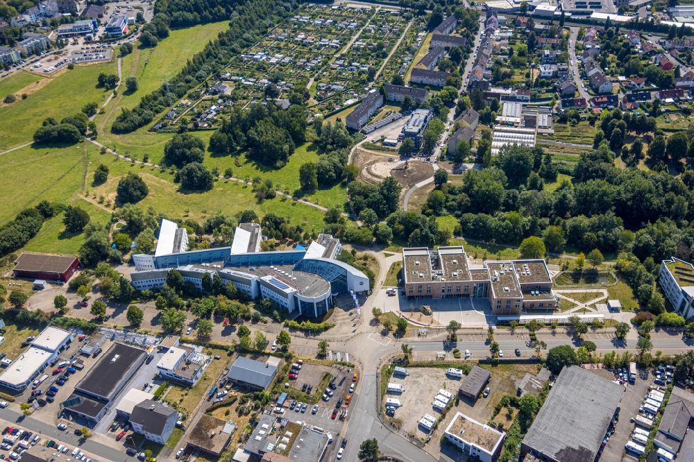 Aerial image Witten - Campus building of the university Witten/Herdecke in the district Stockum in Witten at Ruhrgebiet in the state North Rhine-Westphalia, Germany