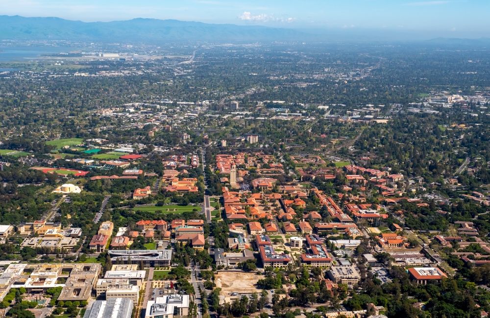 Aerial photograph Stanford - Campus area of Stanford University (Leland Stanford Junior University) in Stanford in California in the USA