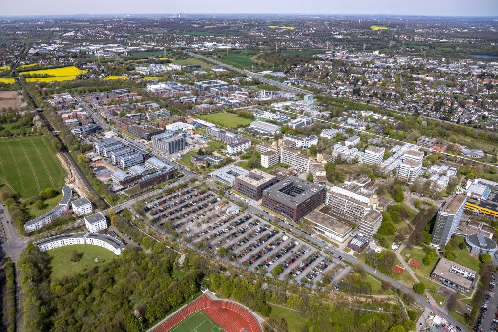 Aerial image Dortmund - Campus grounds of the university Technical University of Dortmund on Otto-Hahn-Strasse in the district of Barop in Dortmund in the state North Rhine-Westphalia, Germany