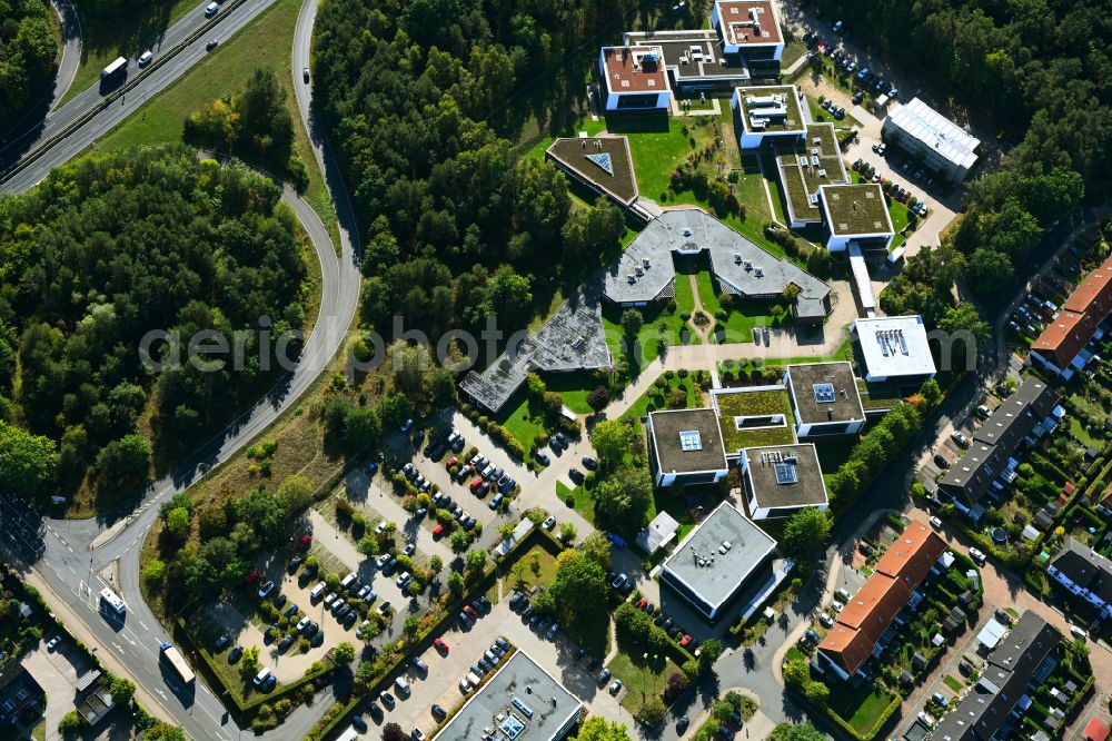 Lüneburg from above - Campus site of Werum Software & Systems AG on Wulf-Werum-Strasse in the district of Moorfeld in Lueneburg in the state Lower Saxony, Germany