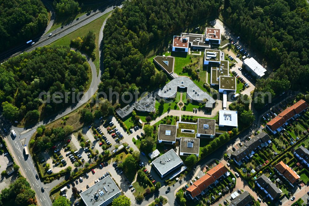 Lüneburg from the bird's eye view: Campus site of Werum Software & Systems AG on Wulf-Werum-Strasse in the district of Moorfeld in Lueneburg in the state Lower Saxony, Germany