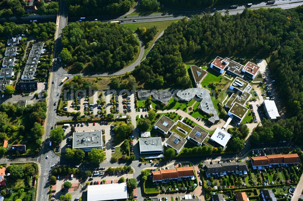 Aerial image Lüneburg - Campus site of Werum Software & Systems AG on Wulf-Werum-Strasse in the district of Moorfeld in Lueneburg in the state Lower Saxony, Germany