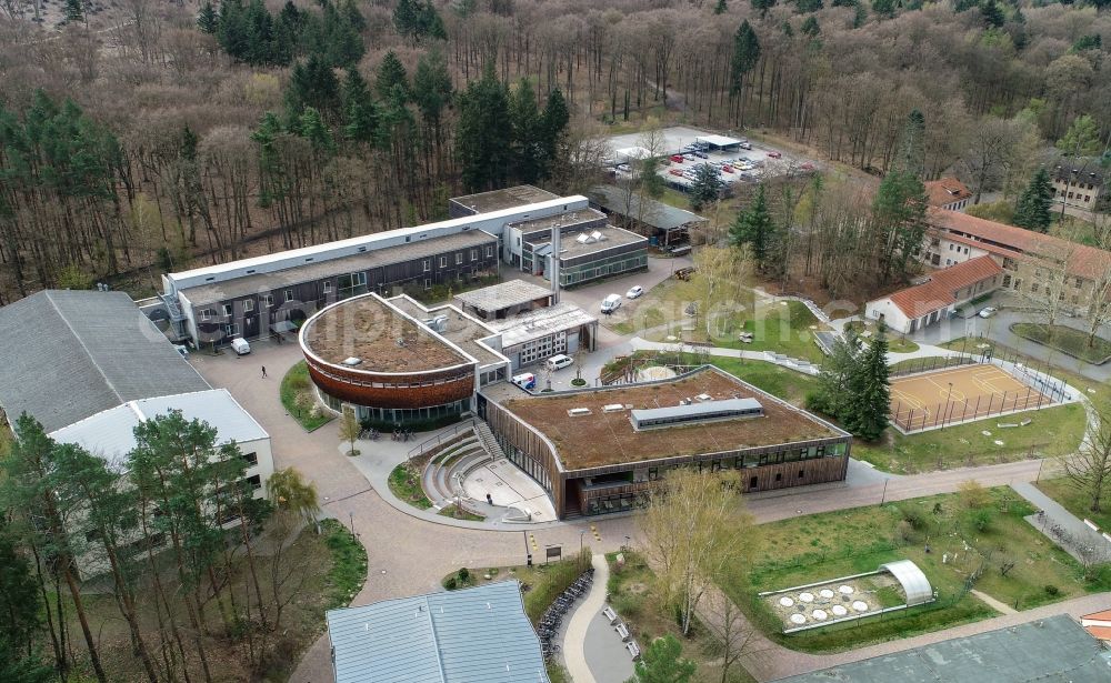 Eberswalde from above - Building complex of the university fuer nachhaltige Entwicklung in the district Spechthausen in Eberswalde in the state Brandenburg, Germany