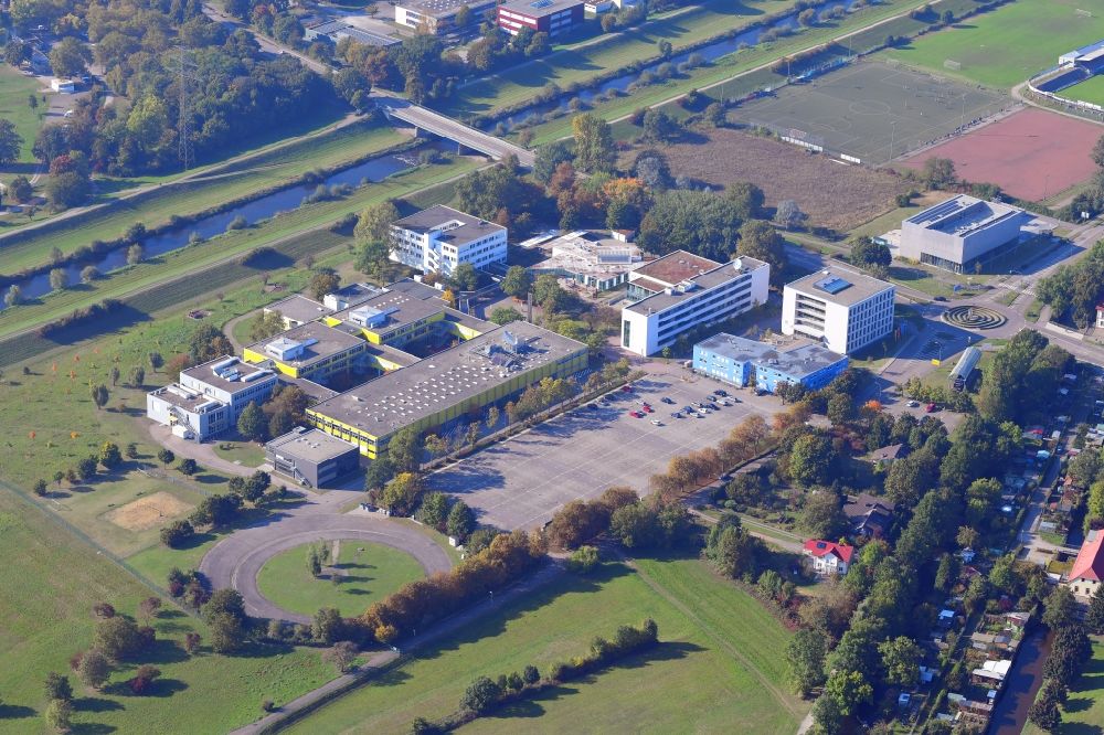 Offenburg from above - Campus buildings of the University of Applied Sciences Offenburg in Offenburg in the state Baden-Wurttemberg, Germany