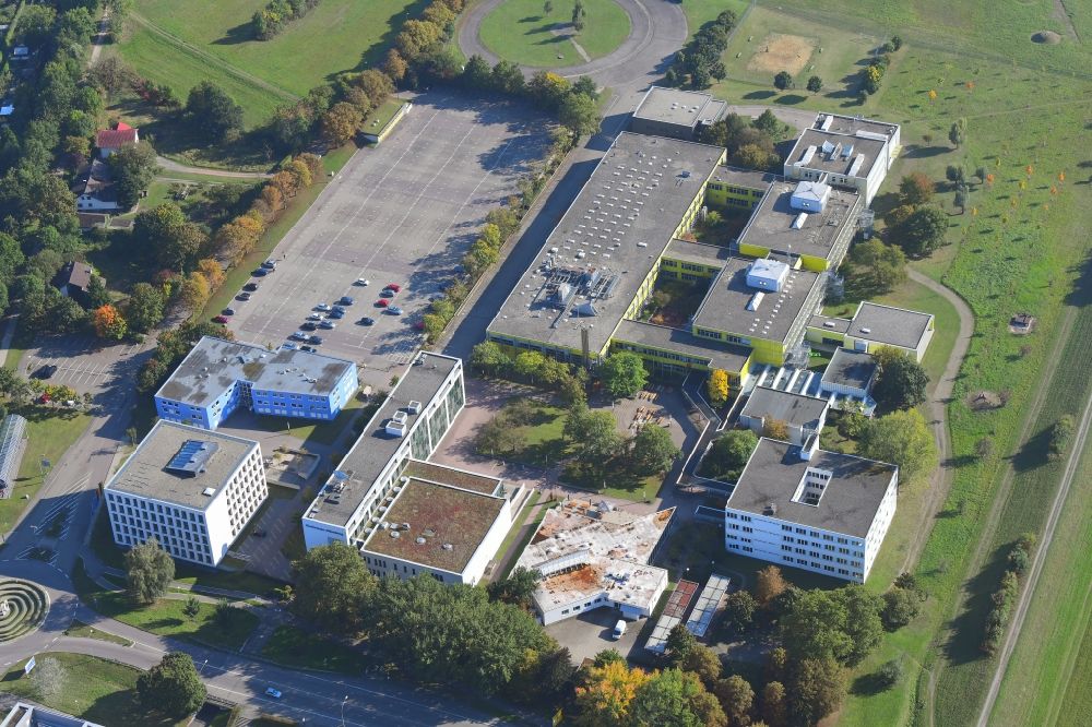 Offenburg from the bird's eye view: Campus buildings of the University of Applied Sciences Offenburg in Offenburg in the state Baden-Wurttemberg, Germany
