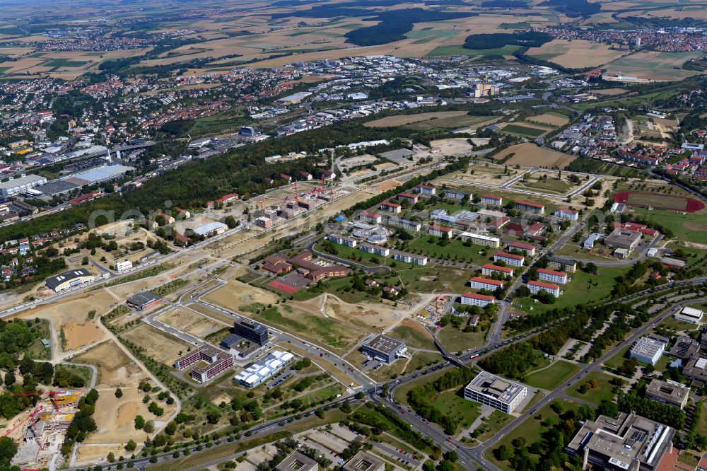Würzburg from above - campus Hubland North of the university Wuerzburg in the district Frauenland in Wuerzburg in the state Bavaria, Germany