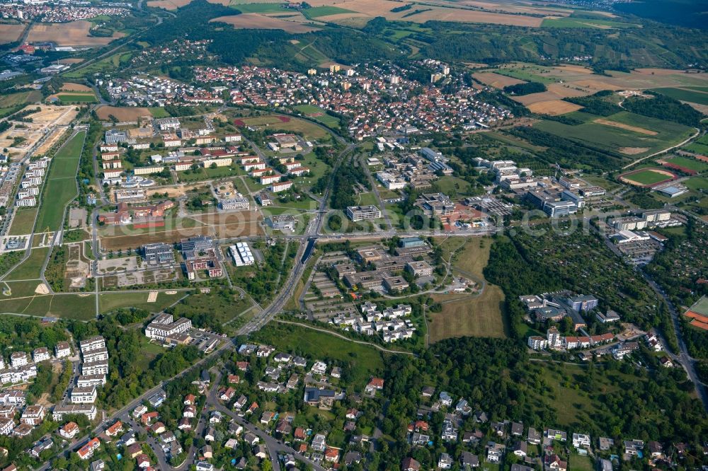 Aerial image Würzburg - Campus Hubland North of the university Wuerzburg in the district Frauenland in Wuerzburg in the state Bavaria, Germany