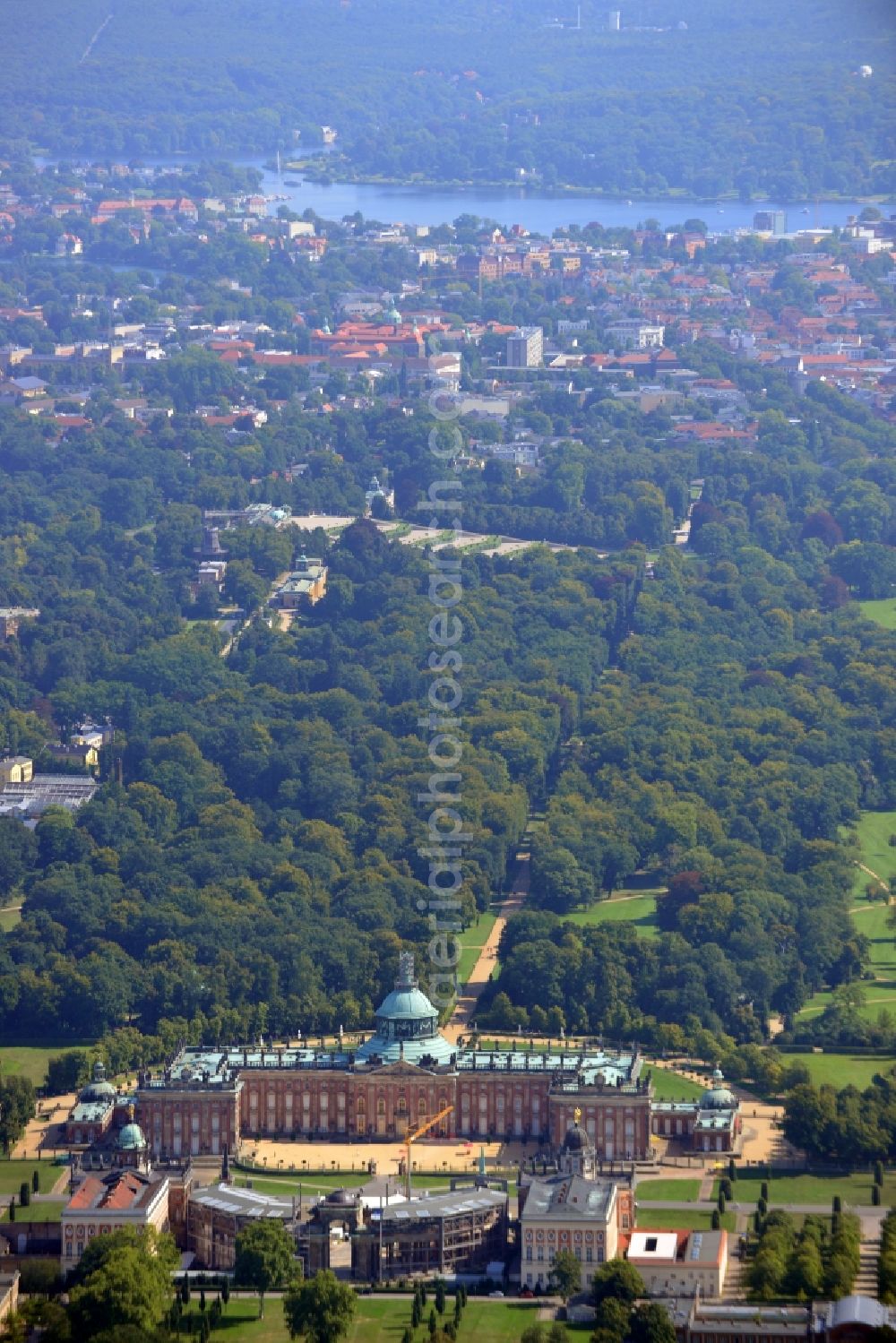 Potsdam from the bird's eye view: View of campus am Neuen Palais of the University Potsdam in Brandenburg