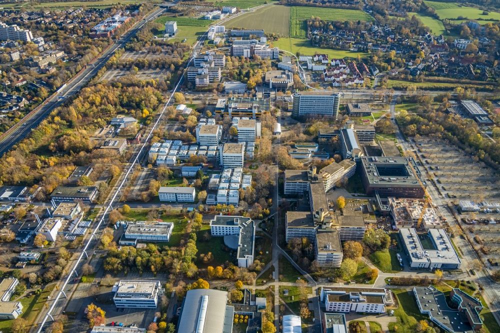 Aerial photograph Dortmund - Campus building of the technical university in Dortmund in the state of North Rhine-Westphalia