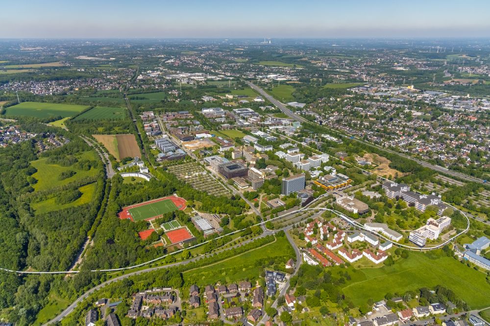 Aerial image Dortmund - Campus building of the technical university in Dortmund at Ruhrgebiet in the state of North Rhine-Westphalia, Germany
