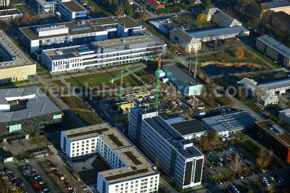 Aerial photograph Potsdam - Campus- university area with new construction site on the grounds of the University of Potsdam in the district Golm in Potsdam in the federal state of Brandenburg, Germany
