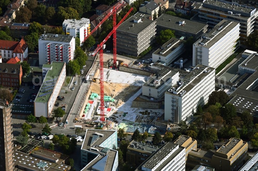 Hamburg from above - Campus university area with new construction site MIN-Forum and Informatik-Neubau in the district Rotherbaum in Hamburg, Germany