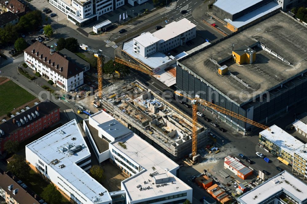Aerial photograph Wolfsburg - Campus university area with new construction site of Ostfalia Hochschule fuer ongewondte Wissenschaften on street Poststrasse in Wolfsburg in the state Lower Saxony, Germany