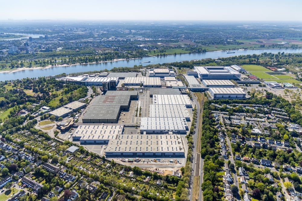 Aerial image Düsseldorf - Exhibition grounds and exhibition halls of the Messe Duesseldorf in the district Stockum in Duesseldorf in the state North Rhine-Westphalia, Germany