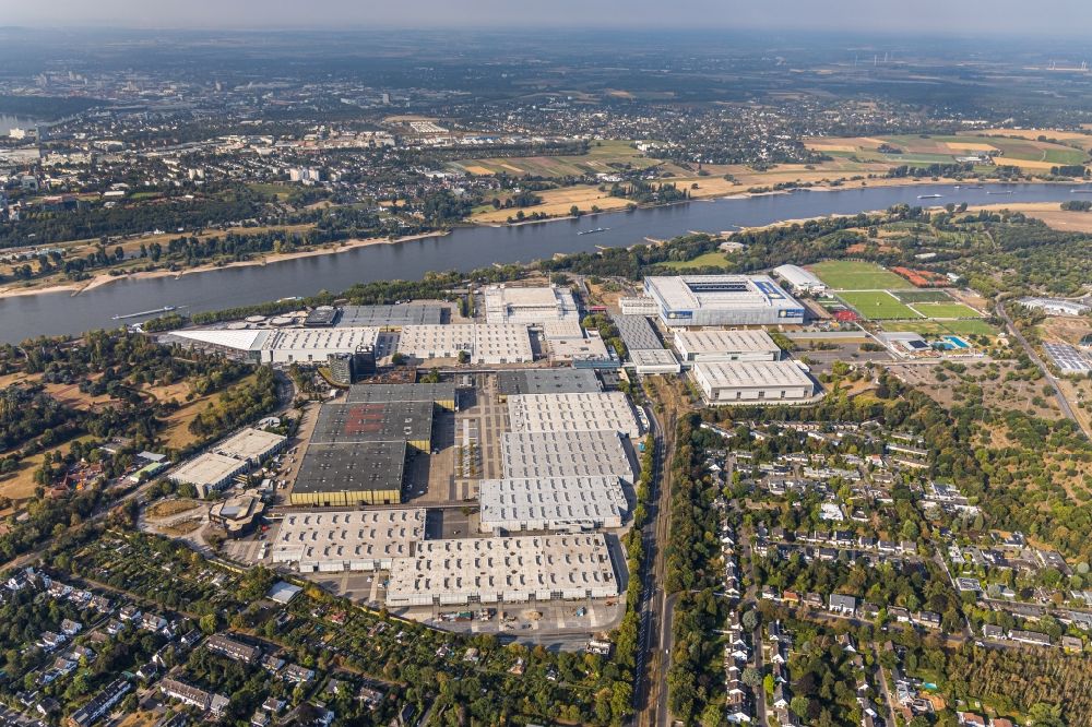 Aerial photograph Düsseldorf - Exhibition grounds and exhibition halls of the Messe Duesseldorf in the district Stockum in Duesseldorf in the state North Rhine-Westphalia, Germany