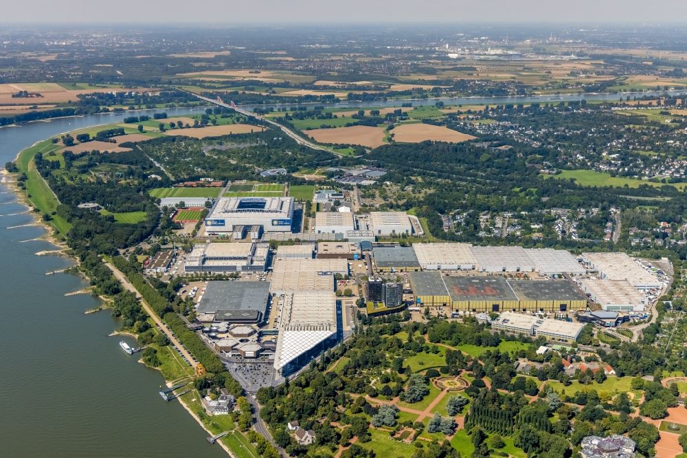 Aerial photograph Düsseldorf - Exhibition grounds and exhibition halls of the Messe Duesseldorf in the district Stockum in Duesseldorf in the state North Rhine-Westphalia, Germany