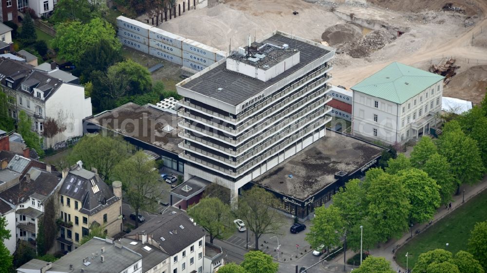 Aerial photograph Bonn - Centro-Hotel-Bristol in Bonn in the state North Rhine-Westphalia, Germany. The hotel will be demolished in favor of a residential development