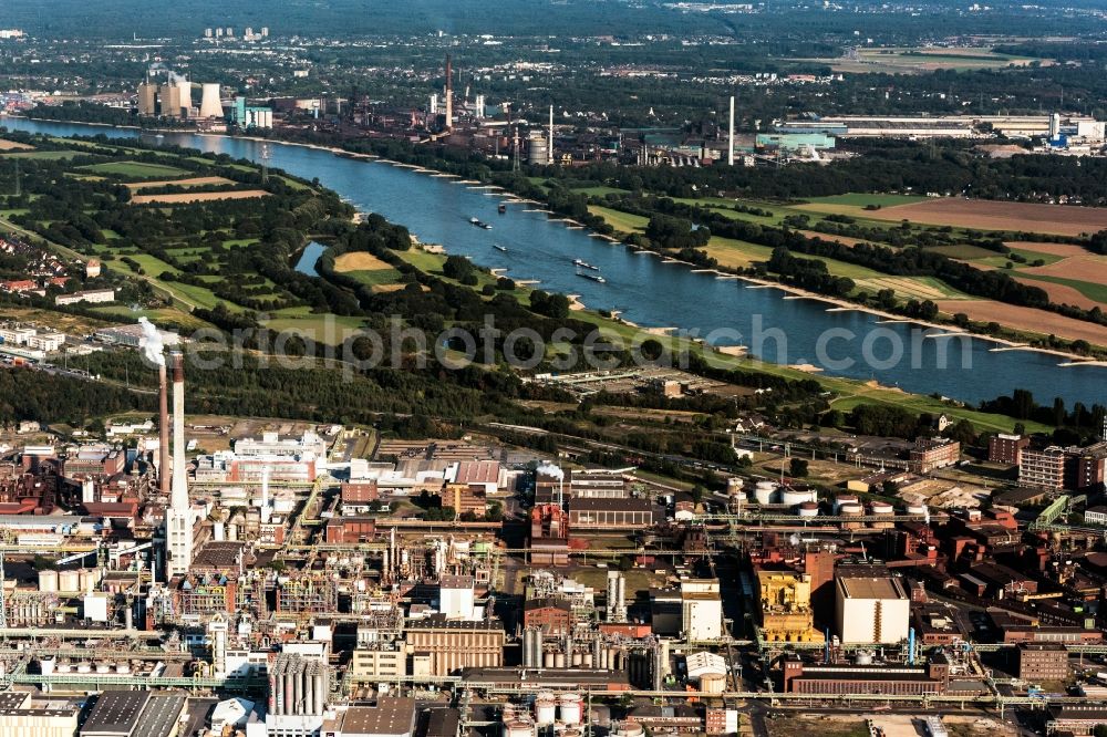 Aerial image Krefeld - View of the chemical park Krefeld Uerdingen in Krefeld in the state North Rhine-Westphalia