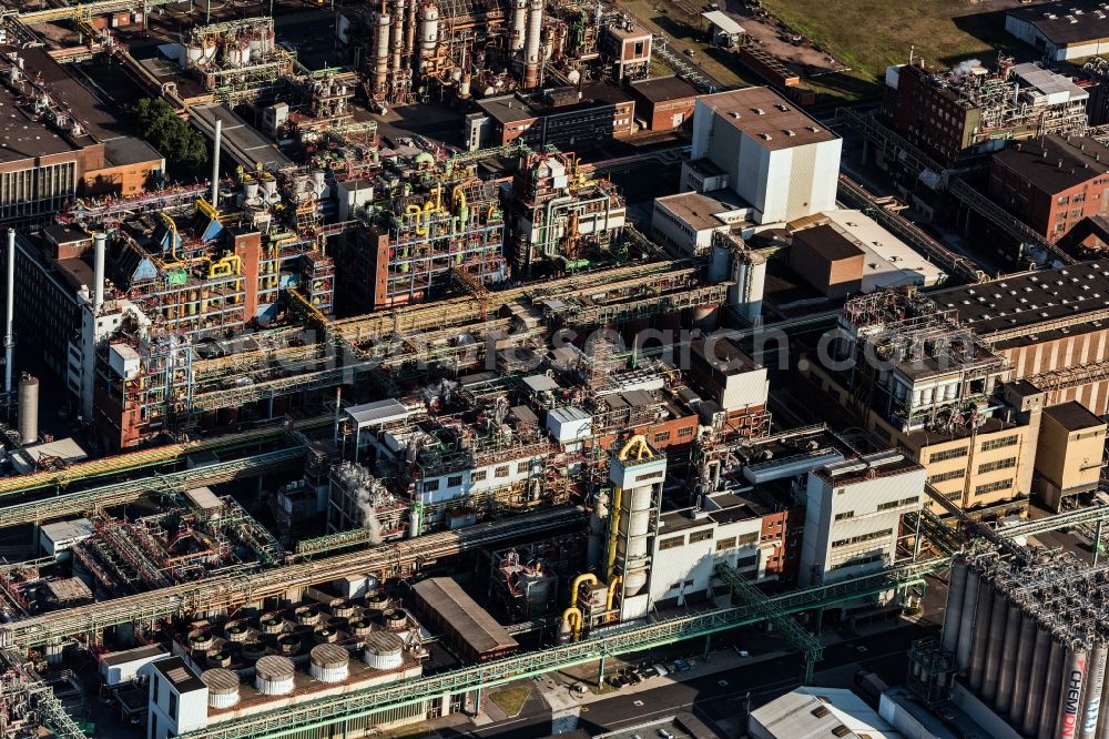 Aerial photograph Krefeld - View of the chemical park Krefeld Uerdingen in Krefeld in the state North Rhine-Westphalia