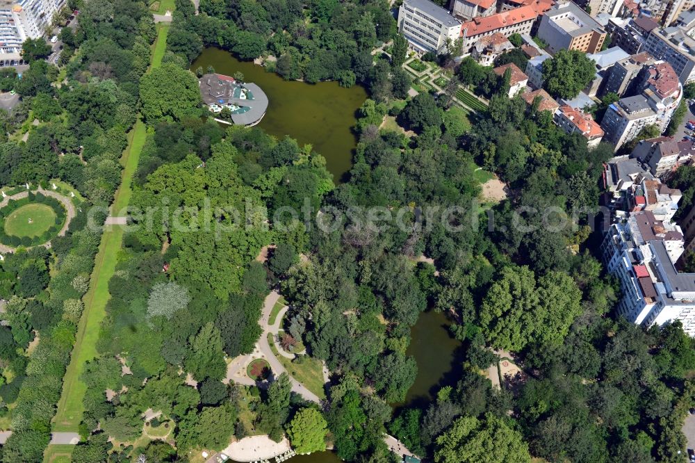 Aerial image Bukarest - View of the Cismigiu Gardens in Bucharest in Romania