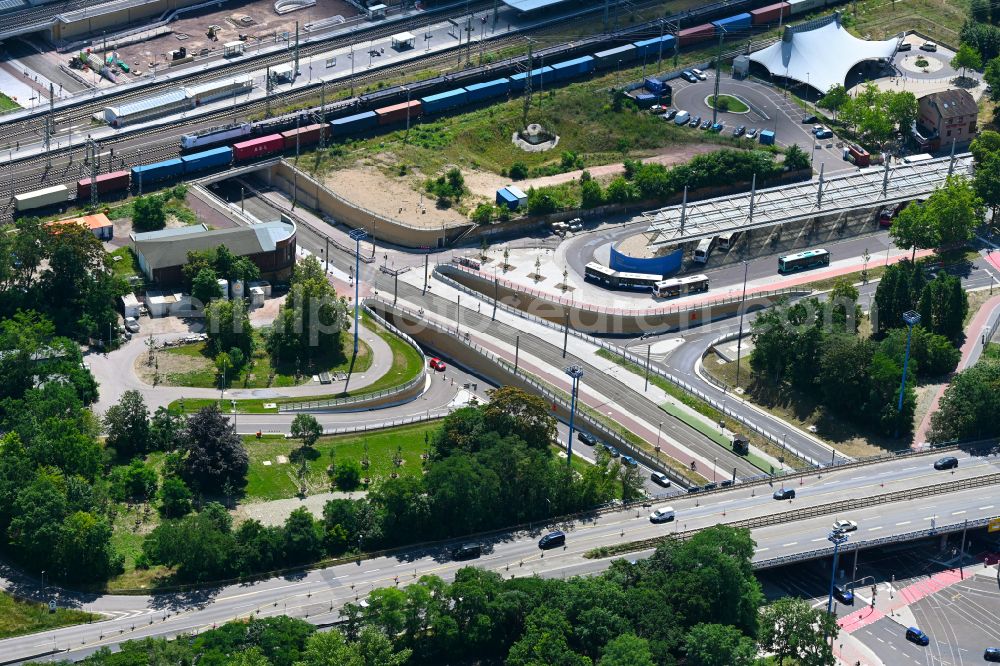 Magdeburg from the bird's eye view: Channel building Citytunnel in Magdeburg in the state Saxony-Anhalt