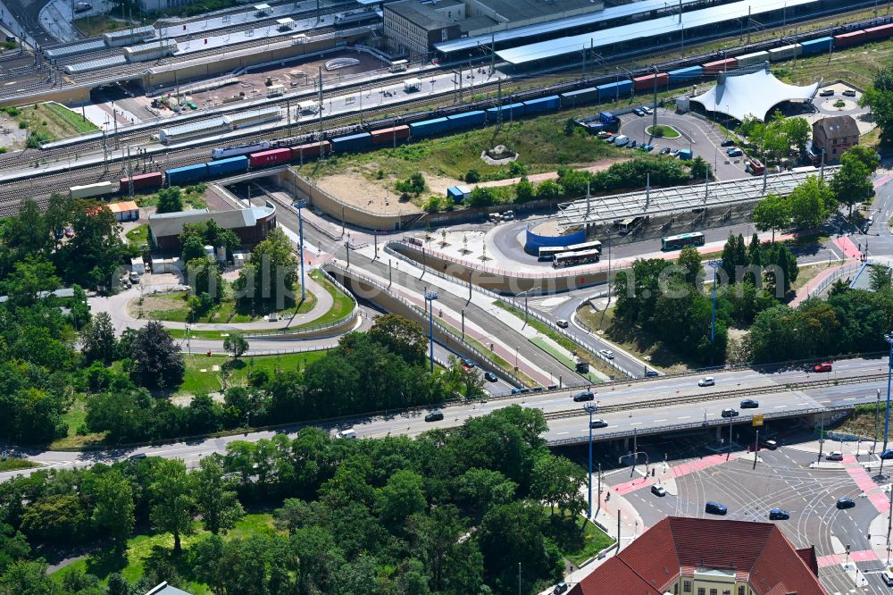 Aerial image Magdeburg - Channel building Citytunnel in Magdeburg in the state Saxony-Anhalt