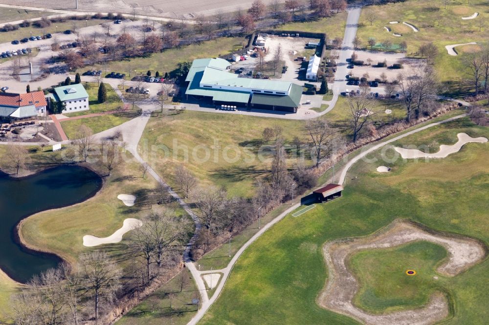 Aerial photograph Schifferstadt - Club house of the Golf club at Golfplatz Kurpfalz in Limburgerhof in the state Rhineland-Palatinate, Germany