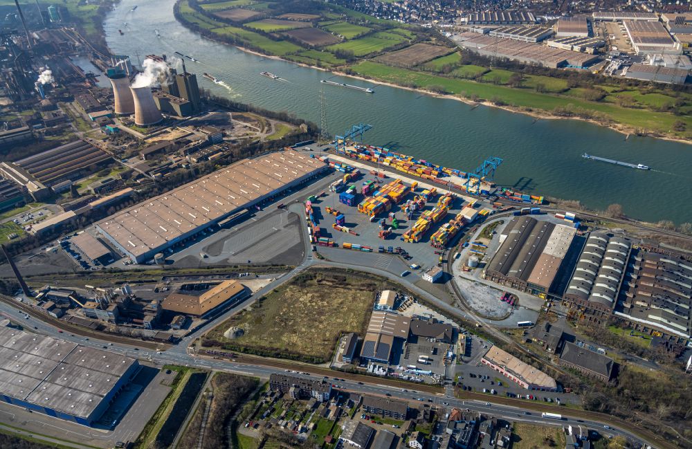 Aerial photograph Duisburg - Container terminal center in Duisburg in the state North Rhine-Westphalia, Germany