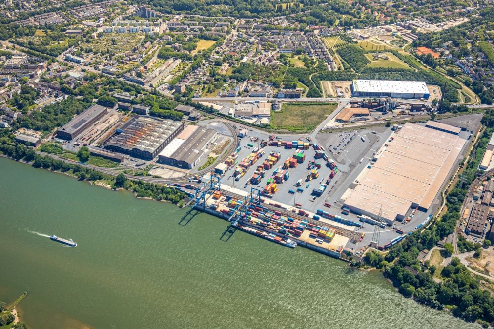 Aerial image Duisburg - Container terminal center in Duisburg in the state North Rhine-Westphalia, Germany