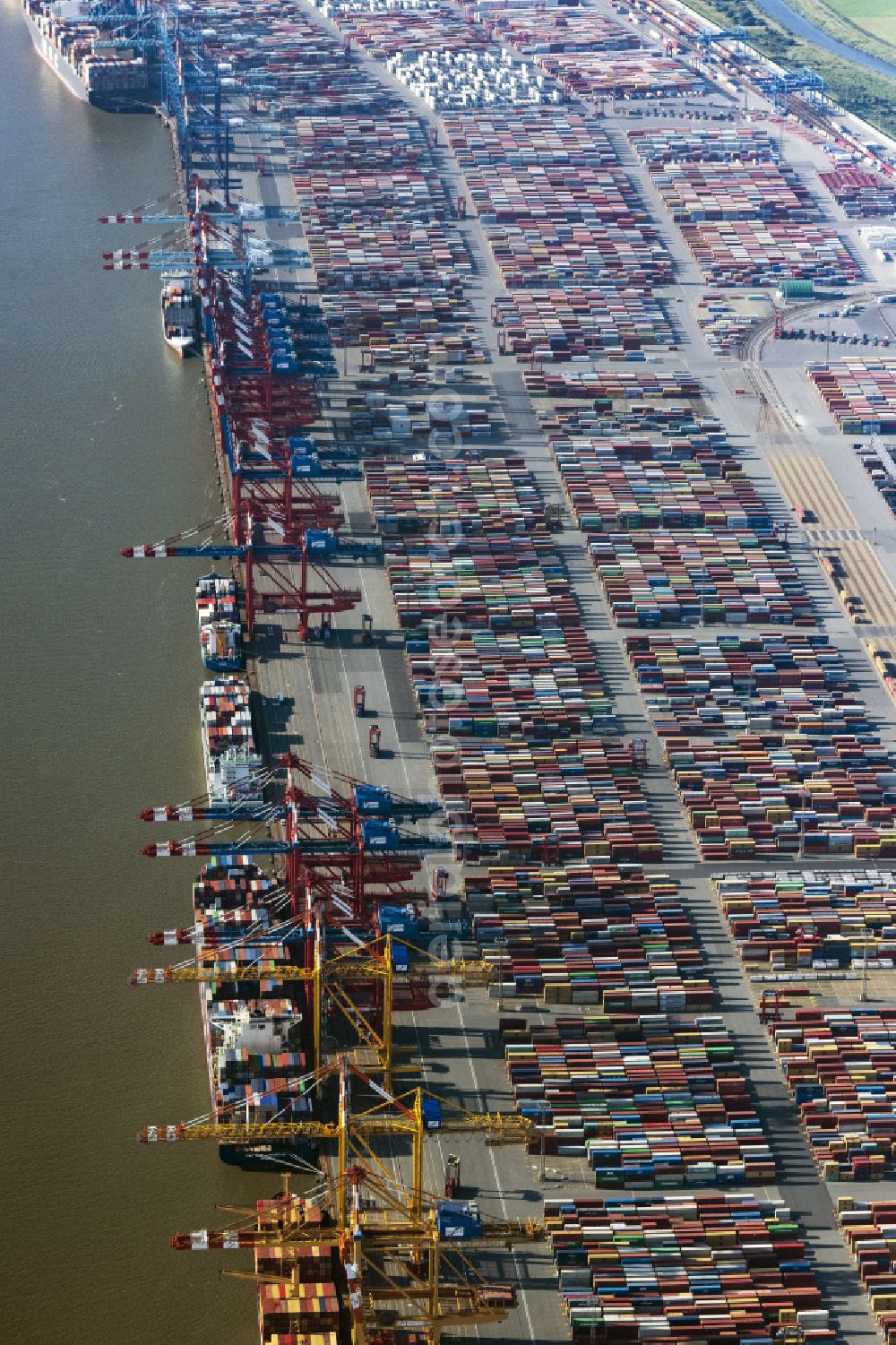 Bremerhaven from above - Container Terminal in the port of the international port in Bremerhaven in the state Bremen, Germany