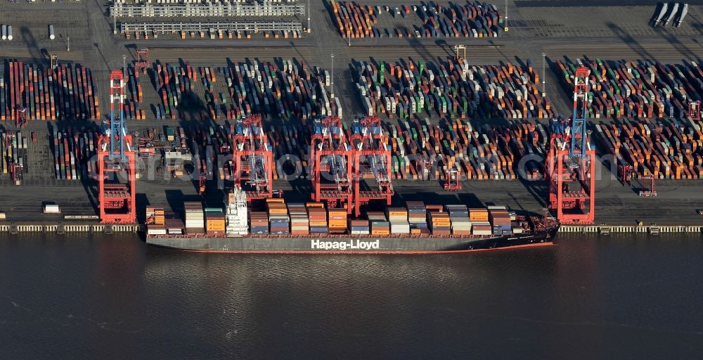 Aerial image Bremerhaven - Container Terminal in the port of the international port of EUROGATE Container Terminal Bremerhaven GmbH in Bremerhaven in the state Bremen