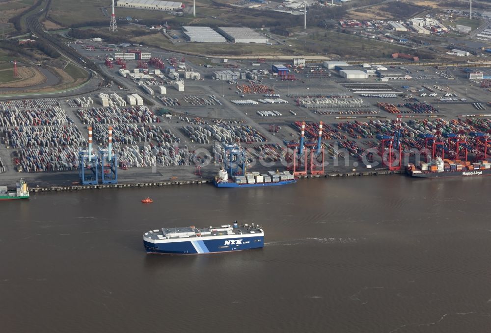 Bremerhaven from the bird's eye view: Container Terminal in the port of the international port of EUROGATE Container Terminal Bremerhaven GmbH in Bremerhaven in the state Bremen