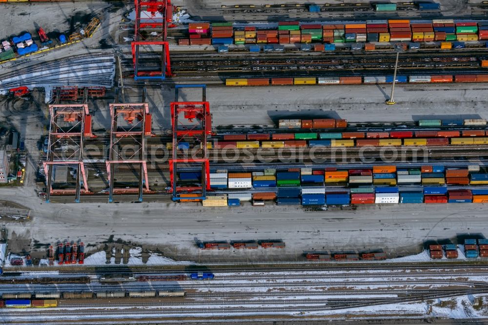 Hamburg from above - Container Terminal in the port of the international port Hamburg in Hamburg, Germany