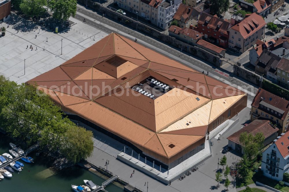 Aerial photograph Lindau (Bodensee) - Roof of the building of the indoor arena Inselhalle on street Zwanzigerstrasse in Lindau (Bodensee) at Bodensee in the state Bavaria, Germany