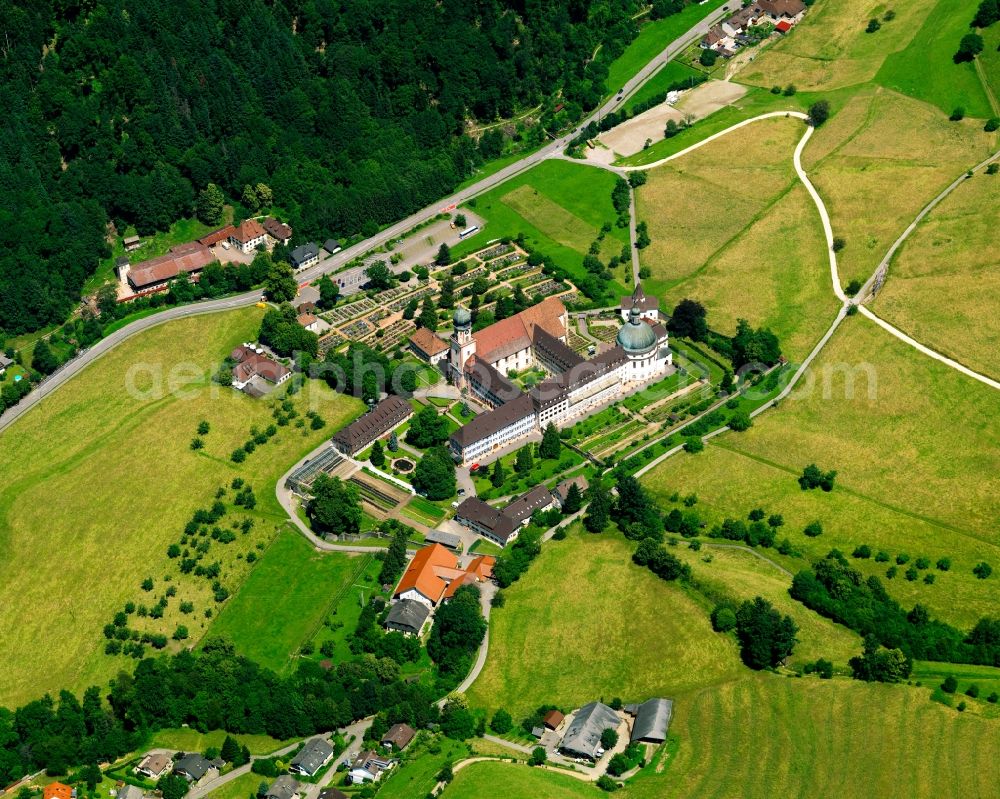 Aerial image Münstertal - St. Trudpert was a Benedictine monastery in the southern Black Forest, created in the early ninth Century, secularized 1806th Today the community of Munster / Black Forest Monastery monastery belonging to the Congregation of the Sisters of St. Joseph of St. Marc