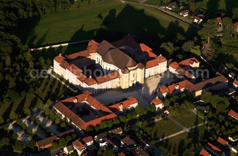 Ulm from the bird's eye view: The Wiblingen is a former Benedictine abbey, founded in 1093 and until its secularization in 1806 was. Then parts of the monastery were first used as a castle and barracks, today it houses departments of the University Hospital of Ulm