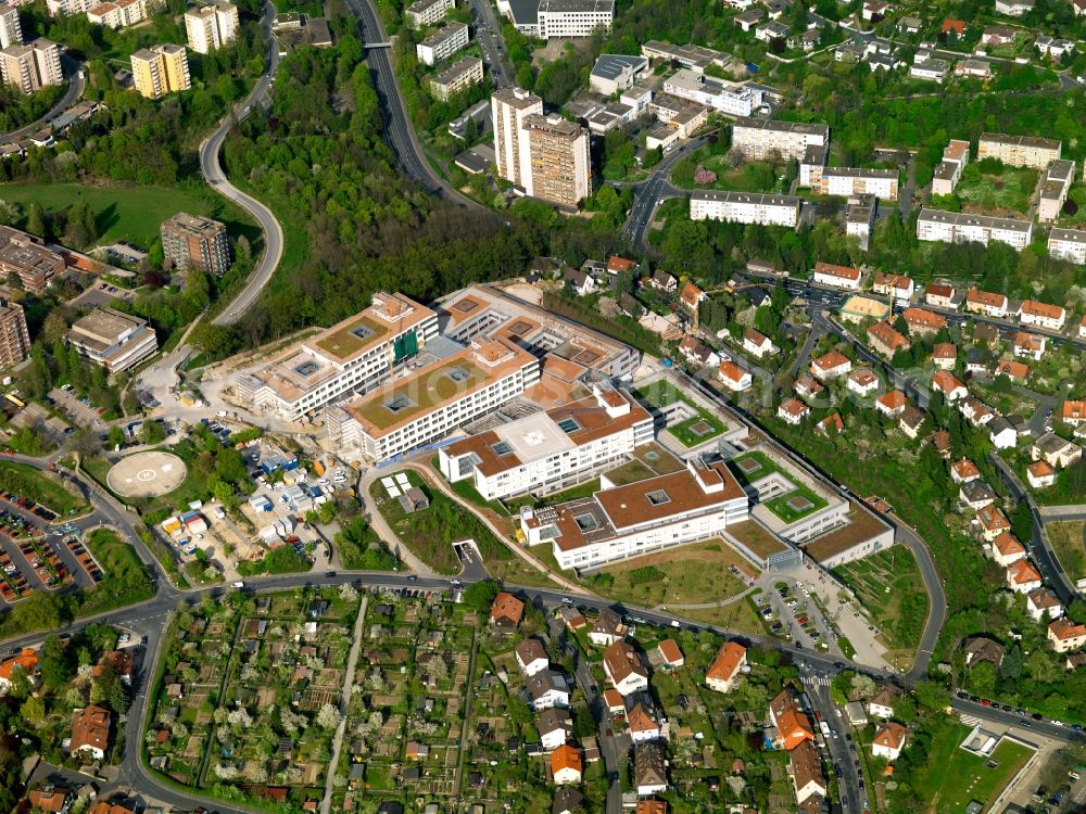 Aerial image Würzburg - The University Medical Center of Würzburg in Würzburg in Bavaria